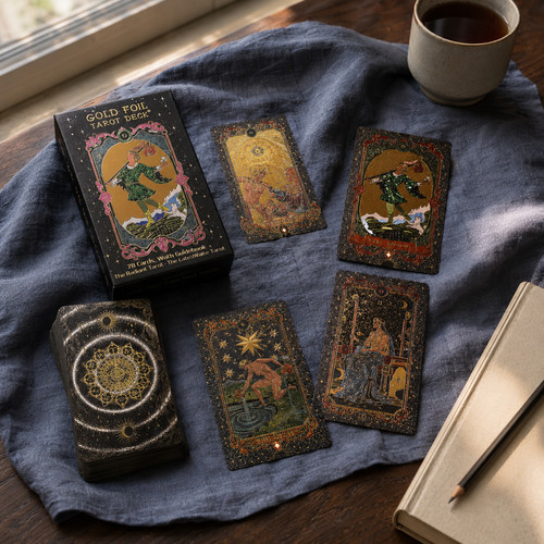 Tarotkarten set mit goldfolie - mit,