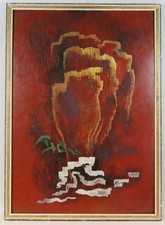 Abstrakte Komposition Ölgemälde signiert EST 1954 (BG2750)