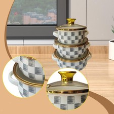 3 Teiliges Emaille Suppentopf