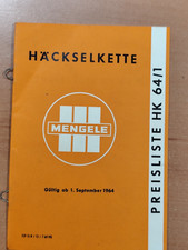 Mengele Häckselkette Preisliste Traktor prospekt tractor brochure 49