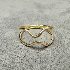 Ring vergoldet Doppelwelle Design Größe 51 Damen Schmuck modern