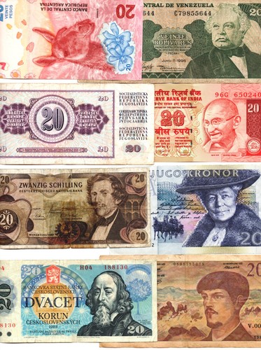Banknoten mit 20er werten - banknoten,
