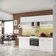 Küche Küchenzeile Einbauküche Küchenblock Singleküche ALINA 220 cm Weiß