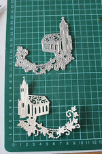 1 Stanzschablone Metall Kirche mit Efeu Kartenbasteln Scrapbooking