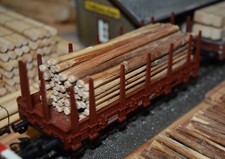 Ladegut Holz, Stämme Naturholz ca. 80 mm lang Ø 1,00 - 4,00 mm, 20 Stück (H0)