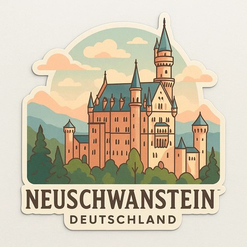 Neuschwanstein sticker 9x9 - neuschwanstein,