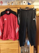 Adidas Trainingsanzug Sportanzug Jogginganzug rot schwarz Jacke und Hose Gr.2XL