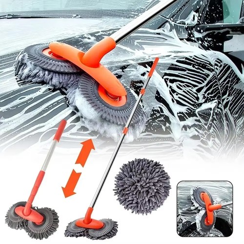 Car wash mop - with, brush