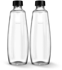 SodaStream Twinpack DUO-Glasflaschen, 1 Liter, in Schwarz, 2 Karaffen