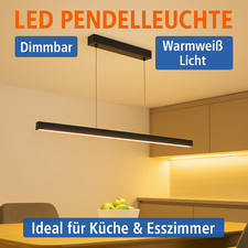 LED Pendelleuchte Schwarz Linear Dimmbar Modern Aluminium Lampe