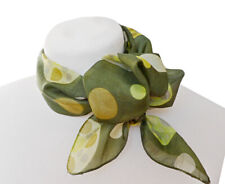 leichtes Damen Tuch Seidentuch Nickituch Halstuch dots Punkte grün gelb 1437