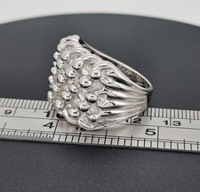 STERLINGSILBER HALTERRING 5 REIHEN BREITER SCHUSS KNOTEN SCHNALLE MASSIVBAND GROSSGRÖSSEN