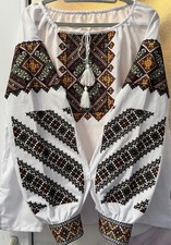 Damen Bluse Neue Stickerei Folklore Vyshyvanka Trachten2XL Вишиванка ukrainisch 