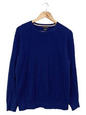 MASSIMO DUTTI Herren Pullover M Blau Baumwolle Klassisch Basic