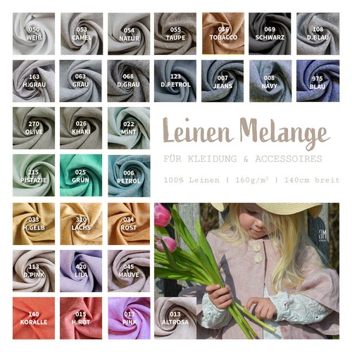 Leinen meterware meliert - meterware,