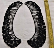 vintage antik Kragen feine filigrane Spitze schwarz