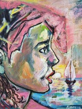 Ölbild Abstrakt Modern Art Alexander Diener Kunst Unikat Wandbild Frau Bunt 