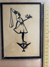 Original Scherenschnitt Märchen Fee Mädchen 1945 im Rahmen 15x10cm