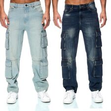 Herren Jeans Cargohose Baggy Loose Hose Cargo  Regular  Denim Ho