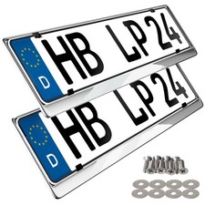 2 Kennzeichenhalter Edelstahl
