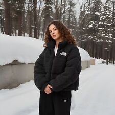 The North Face Nuptse Cropped Sherpa Hochflor Jacke schwarz alle Größen UVP 320£