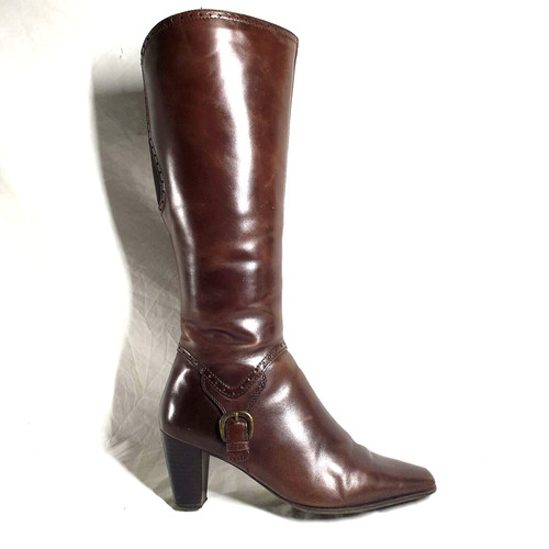 Clarks kniestiefel braun leder - kniestiefel,
