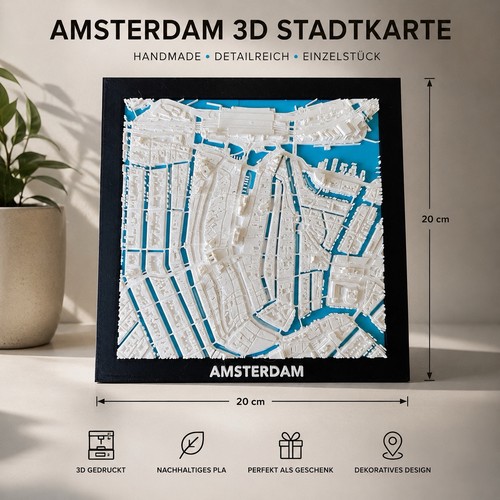 Amsterdam stadtkarte - amsterdam, 3d
