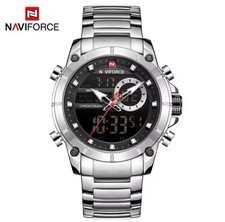 NAVIFORCE Herren Edelstahl Armbanduhr Luxus Sportuhr Chronograph Wasserdicht 