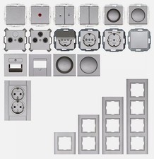 Kopp ATHENIS stahl Schutzkontakt Steckdose Schalter Rahmen + IP44 Feuchtraum
