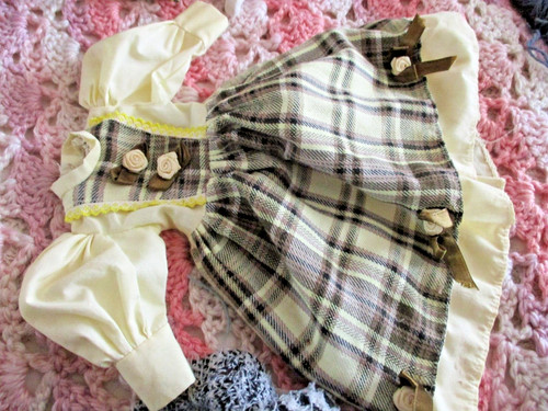 Tartan kleid beige und - beige,