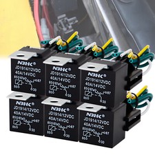 6X KFZ Relais 12V 40A Wechselrelais 5 Pol Wechsler Öffner Schließer mit Sockel