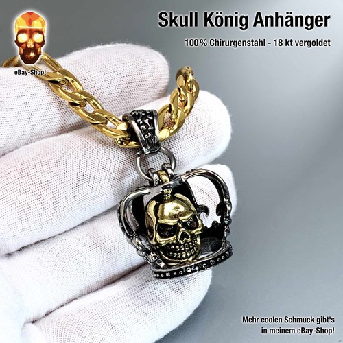 Skull könig kt - skull, vergoldet