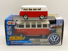 MAISTO  1:40 VOLKSWAGEN VW BUS SAMBA rot/weiß NEU in geöffneter OVP HERITAGE
