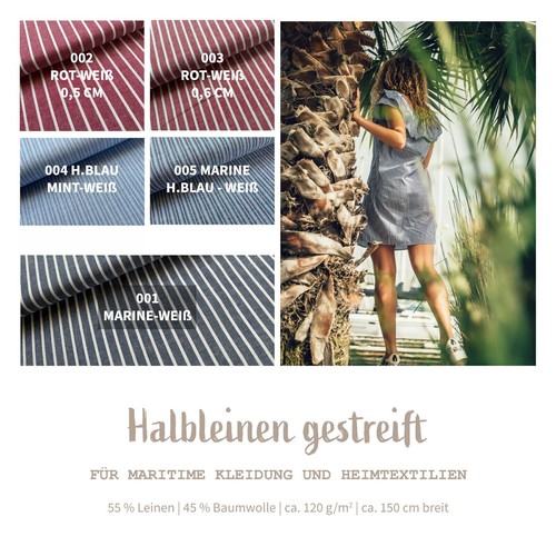 Halbleinen meterware gemustert - halbleinen,