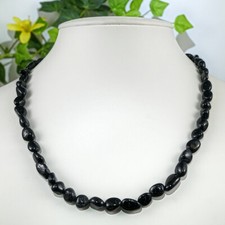 Schwarzer Turmalin 45 cm Kette