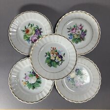 5 Teller um 1850 Krister Porzellanmanufaktur Schlesien Blumenmalerei 17 cm