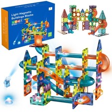 Magnetische Bausteine 110 Teile Kugelbahn Magnetbausteine STEM Spielzeug ab 3
