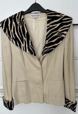 Damen Blazer Jacke Kunstfell