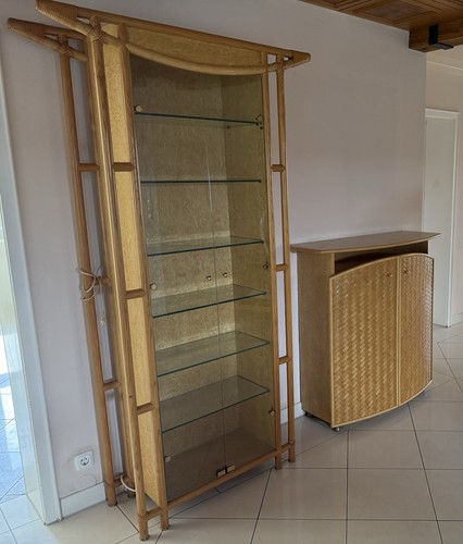 Vitrine holz bambus braun mit - braun,