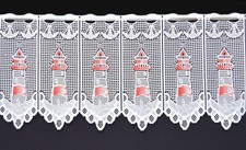 Leuchtturm Scheibengardine Badezimmer in 9  Breiten 45 cm Höhe Bistrogardine Neu