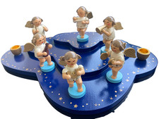 Dreistufige Wolke mit sechs Orchester engel,  guter Zustand, Kerzenhalter