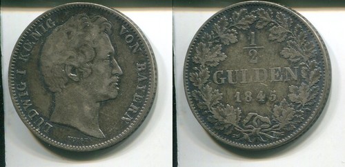 Bayern 1845 2 gulden in - bayern,