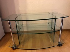 TV Glas-Phono-Fernsehwagen-TV-Board-TV-Rollwagen mit Ablageregalen-TOP-