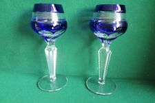 2 farbige Aperitif / Likörgläser ,alt ,geschliffen in Bleikristall