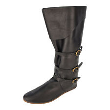Spätmittelalter Stulpenstiefel schwarz Mittelalter Stiefel Verkleidung