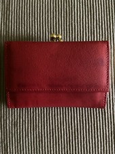 rotes Echtleder Portemonnaie