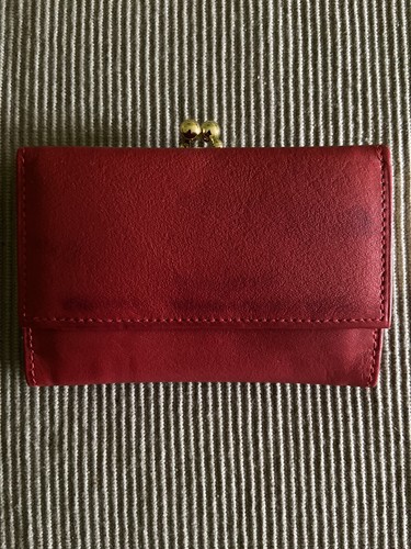 Rotes echtleder portemonnaie - rotes,