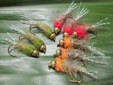 Gilchrist Fliegen. 3 x Goldkopfnymphen COPPER BUG. Auswahl von Farben & Größen