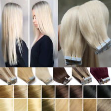 Tape In On 100% Remy Echthaar Extensions Haarverlängerung Tressen 35CM-60CM