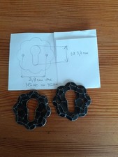 Rustikal Rosetten Kurzschild für Zylinderschloss  Beschlag Schmiedeeisen Tür Tor